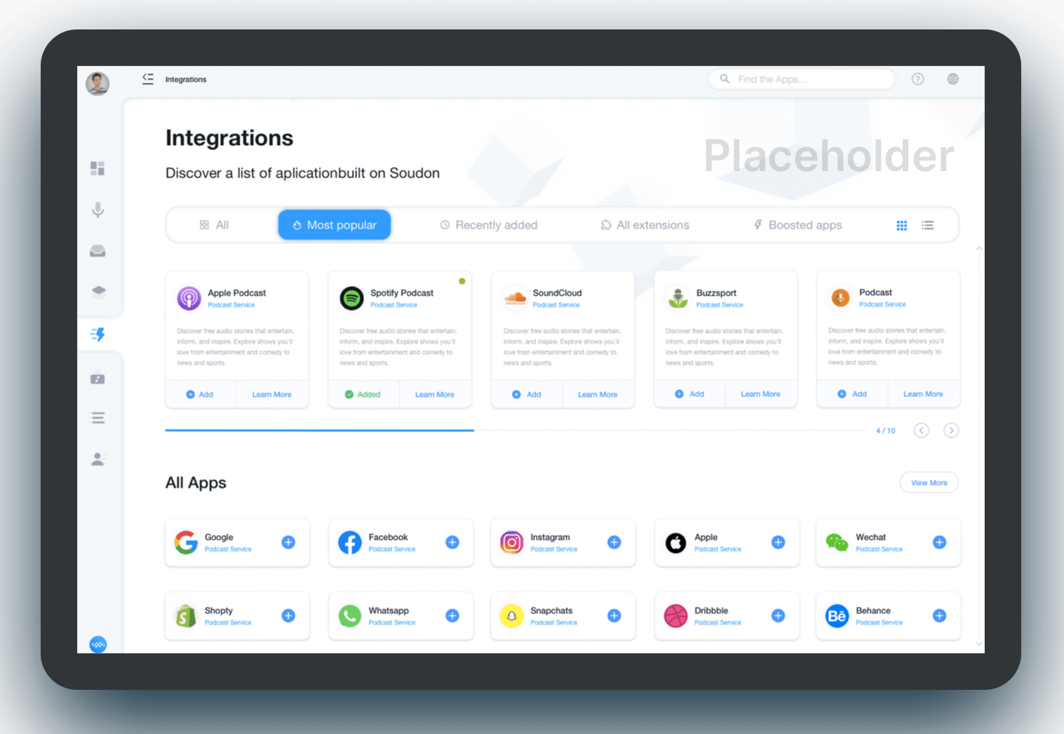 snapshot of control panel